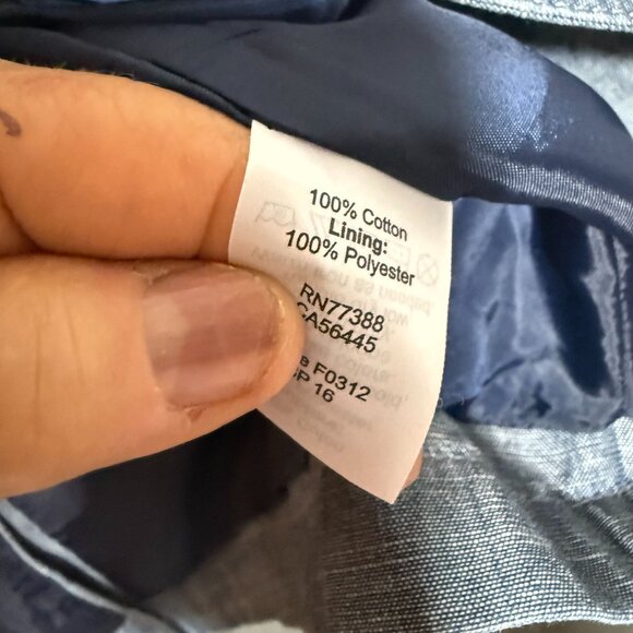 NWT J. Crew 100% Cotton Chambray Blazer Suit Jacket Coat Women's Size 00 Blue - Picture 9 of 10